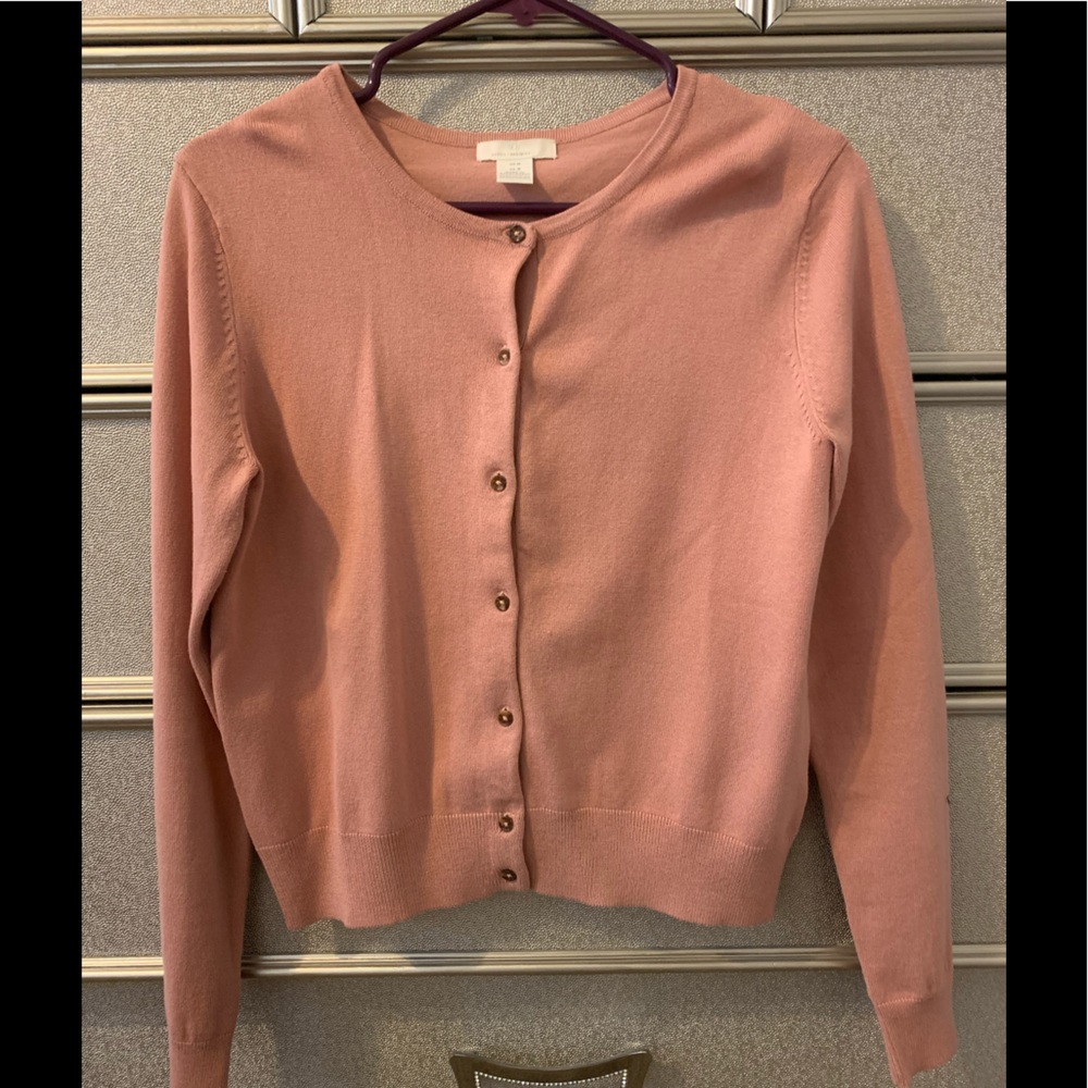 H&M FINE KNIT CARDIGAN DUSTY ROSE 🌹